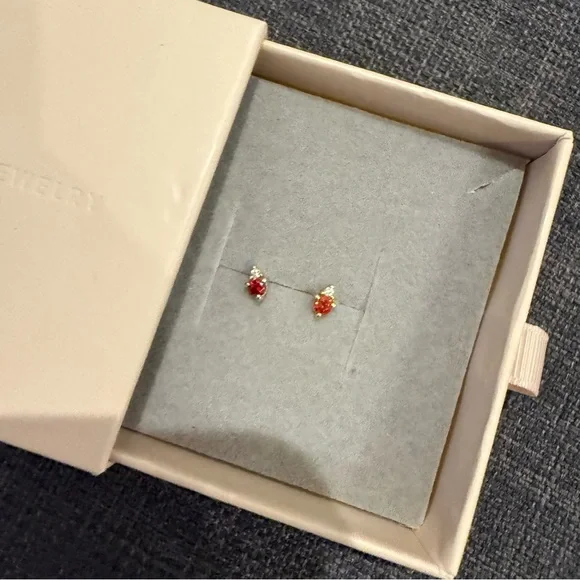 Garnet Stud Earrings - Picture 3 of 5